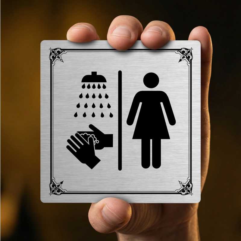 Umývárna ženy, 100x100mm, stříbrná, Texas